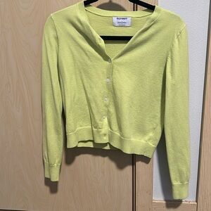 Lime green old navy soft cardigan